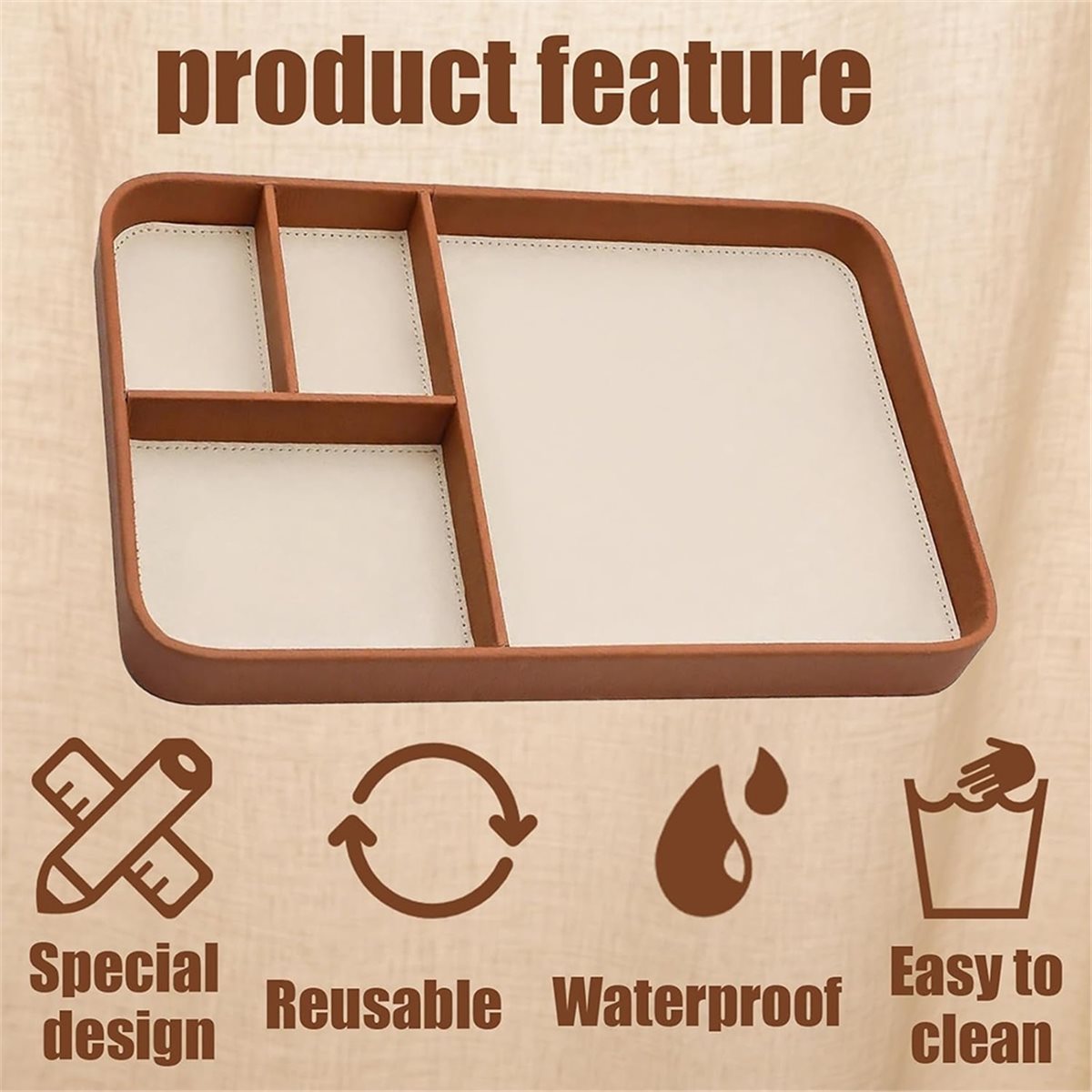 High Quality Men'S Vegan Leath - Valet Tray Nightstand Organizer Leather 评论和价格