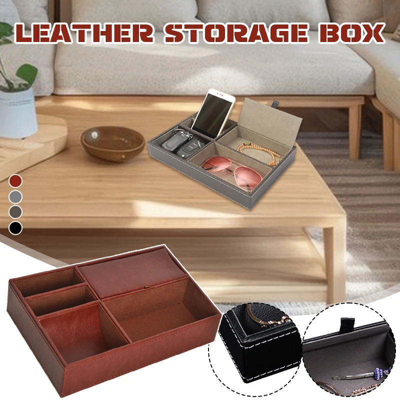 Men's Valet Tray Desktop PU Le - Valet Tray Nightstand Organizer Leather 评论和价格