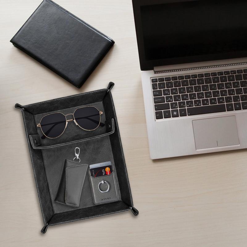 Leather Valet Tray For Men PU  - Valet Tray Nightstand Organizer Leather 评论和价格