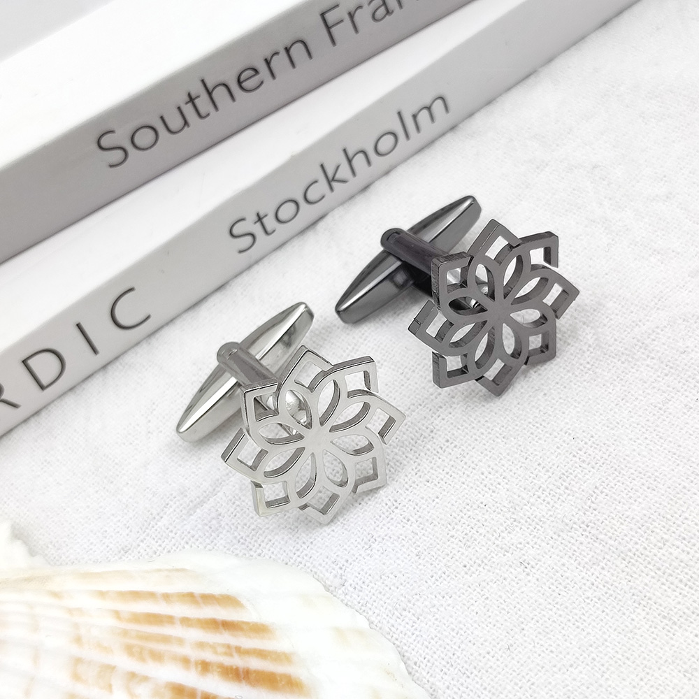 Luxury Cufflinks for Men Lotus - Cufflinks Men Stainless Steel Luxury 评论和价格