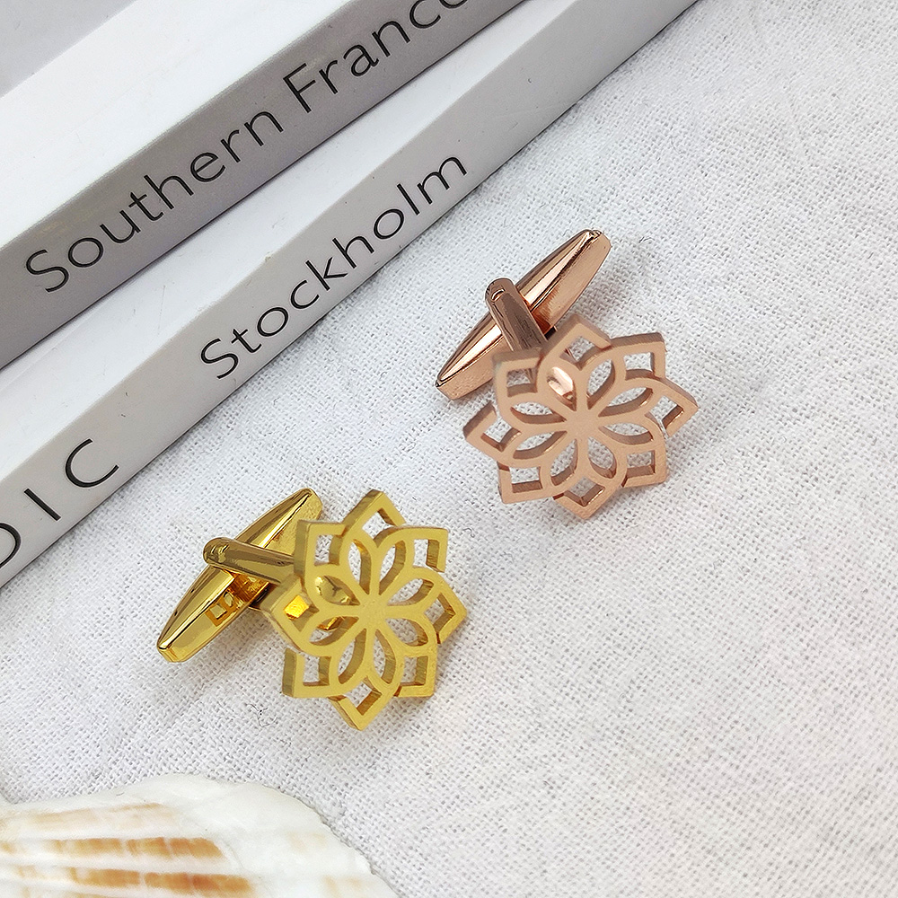Luxury Cufflinks for Men Lotus - Cufflinks Men Stainless Steel Luxury 评论和价格