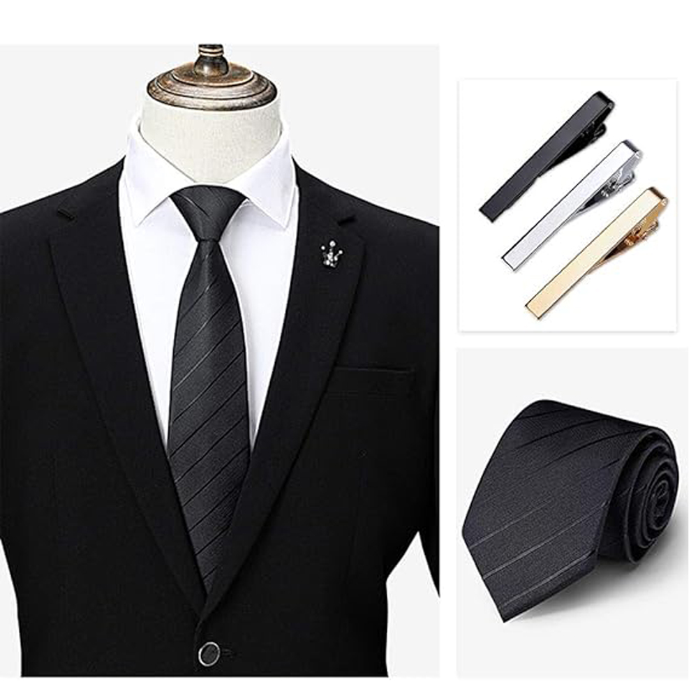 1 or 3 Pack Tie Clips for Men  - Tie Clip Bar Set Stainless Steel 评论和价格