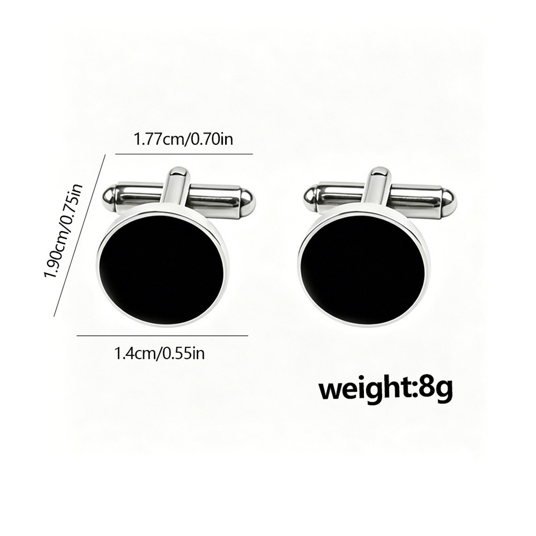 5 Pairs Luxury Black Enamel Ro - Cufflinks Men Stainless Steel Luxury 评论和价格