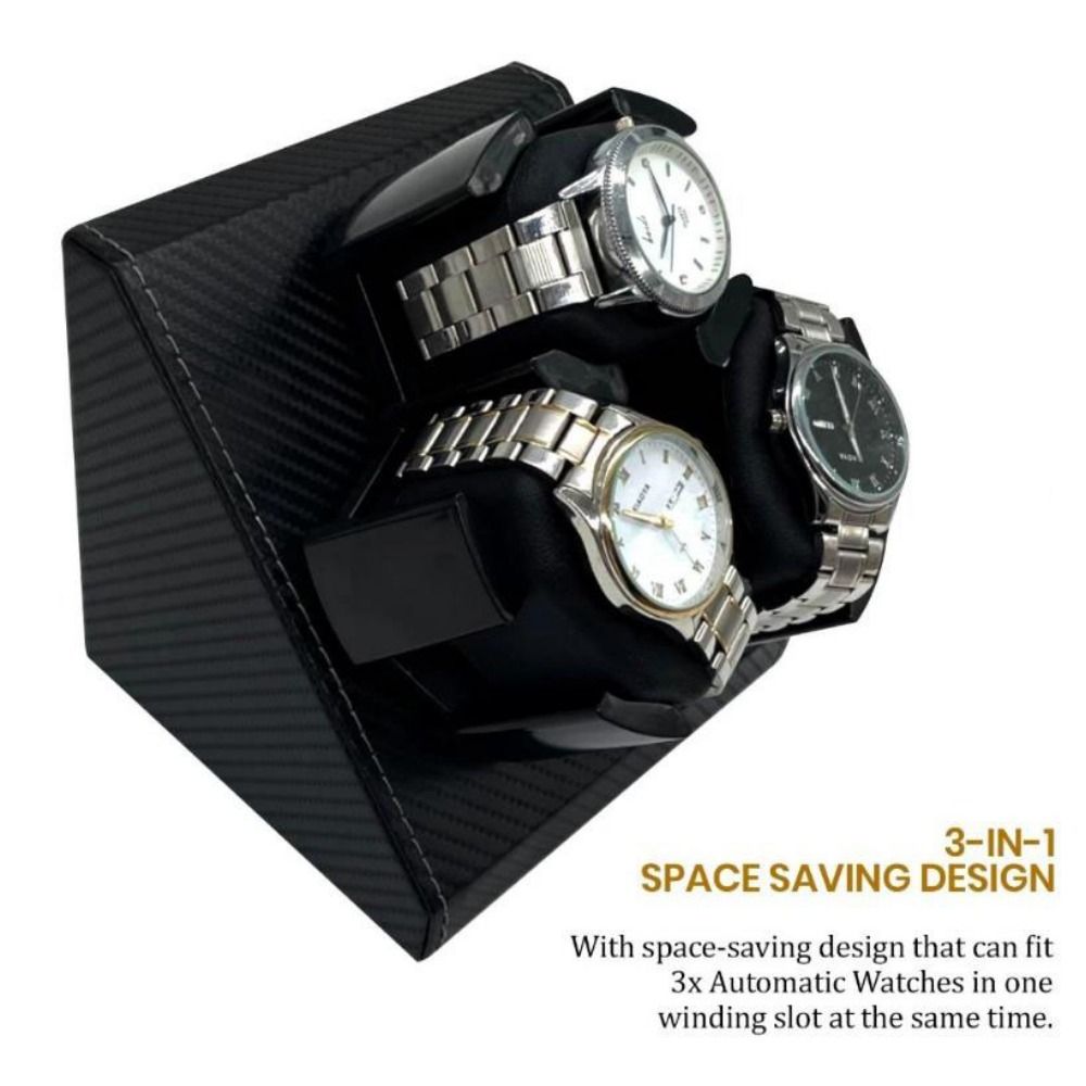 3-in-1 Automatic Watch Winder  - Watch Display Storage Box Carbon Fiber 评论和价格