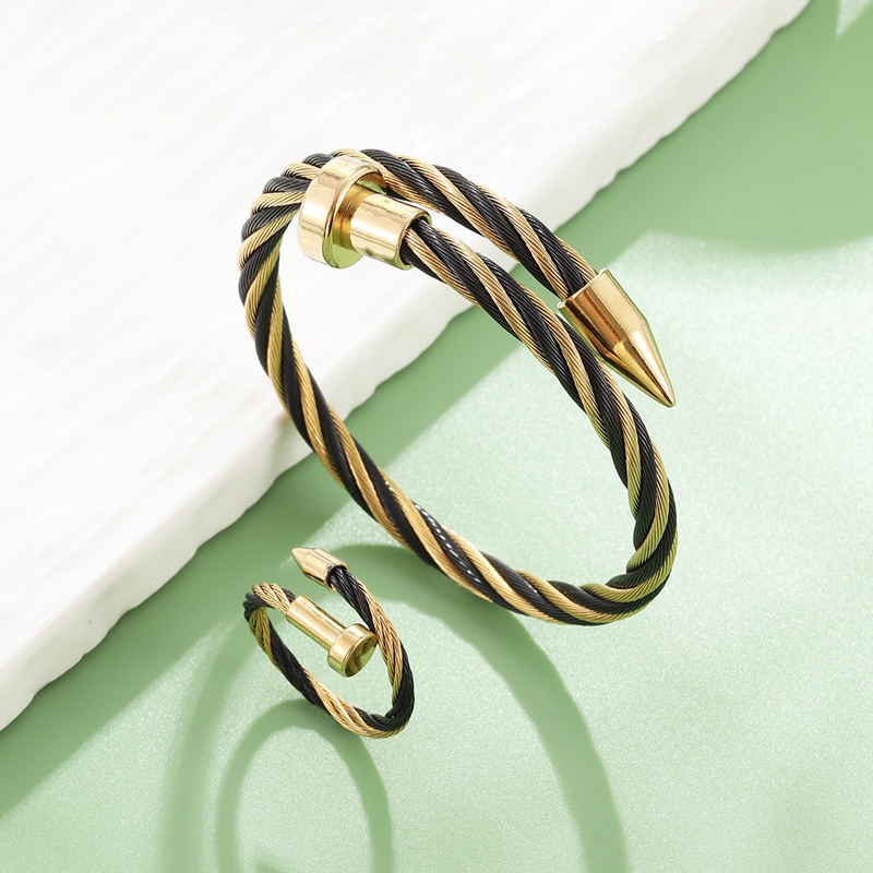 Luxury Braided Open Cuff Men W - Cufflinks Men Stainless Steel Luxury 评论和价格