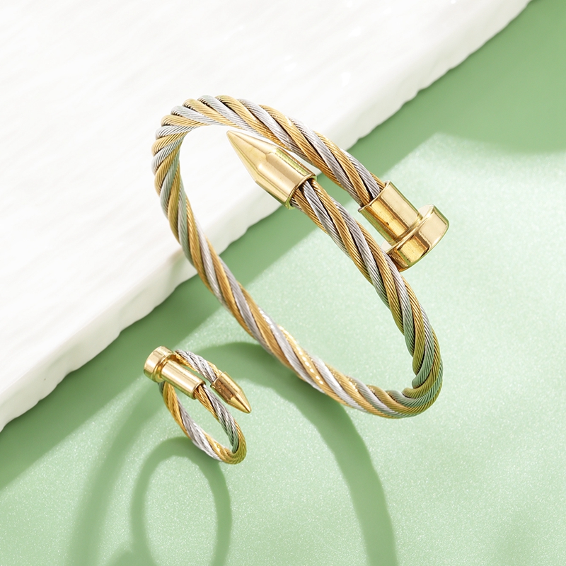 Luxury Braided Open Cuff Men W - Cufflinks Men Stainless Steel Luxury 评论和价格