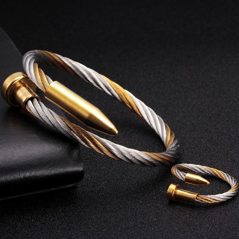 Luxury Braided Open Cuff Men W - Cufflinks Men Stainless Steel Luxury 评论和价格