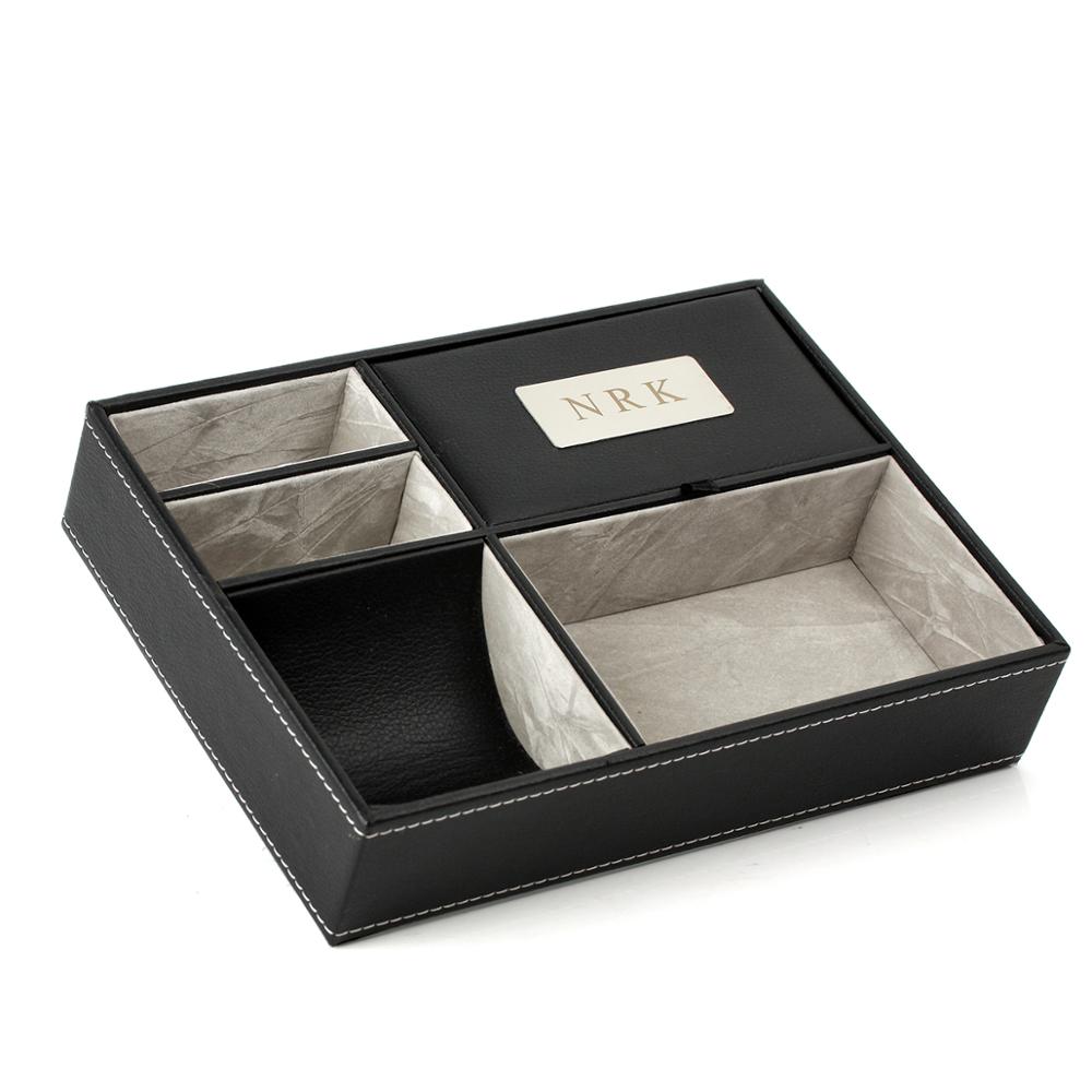 Personalized Faux Leather Vale - Valet Tray Nightstand Organizer Leather 评论和价格