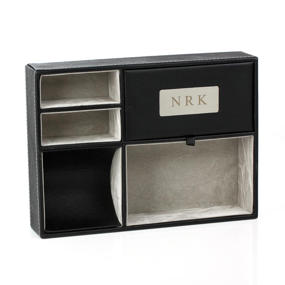 Personalized Faux Leather Vale - Valet Tray Nightstand Organizer Leather 评论和价格