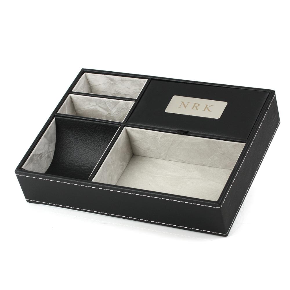Personalized Faux Leather Vale - Valet Tray Nightstand Organizer Leather 评论和价格