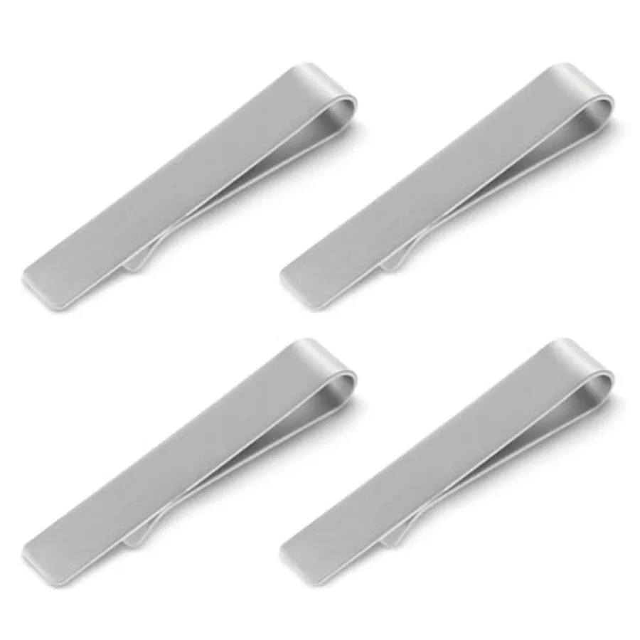 4 Pcs Stainless Steel Tie Clip - Tie Clip Bar Set Stainless Steel 评论和价格