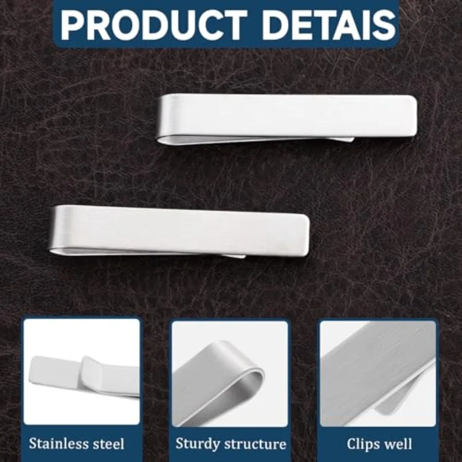 4 Pcs Stainless Steel Tie Clip - Tie Clip Bar Set Stainless Steel 评论和价格