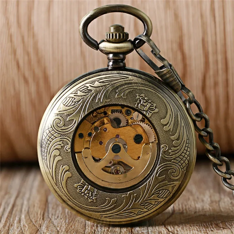 Vintage Poker Skull Head Skele - Pocket Watch Mechanical Skeleton Vintage 评论和价格