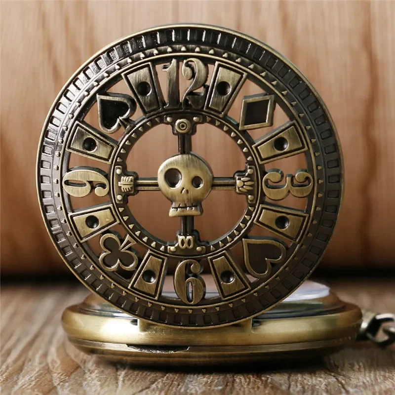 Vintage Poker Skull Head Skele - Pocket Watch Mechanical Skeleton Vintage 评论和价格