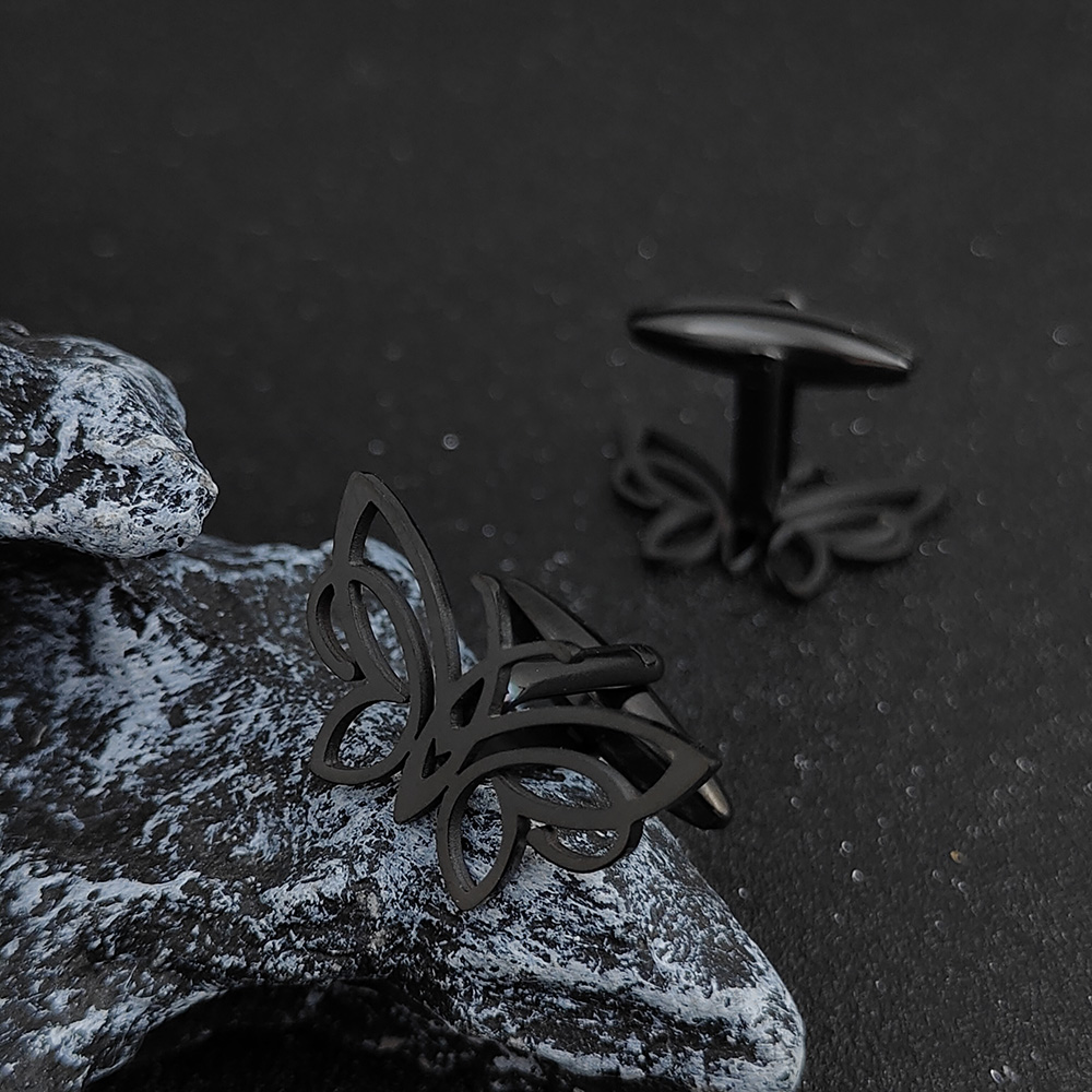 Hollow Butterfly Cufflinks Tie - Cufflinks Men Stainless Steel Luxury 评论和价格