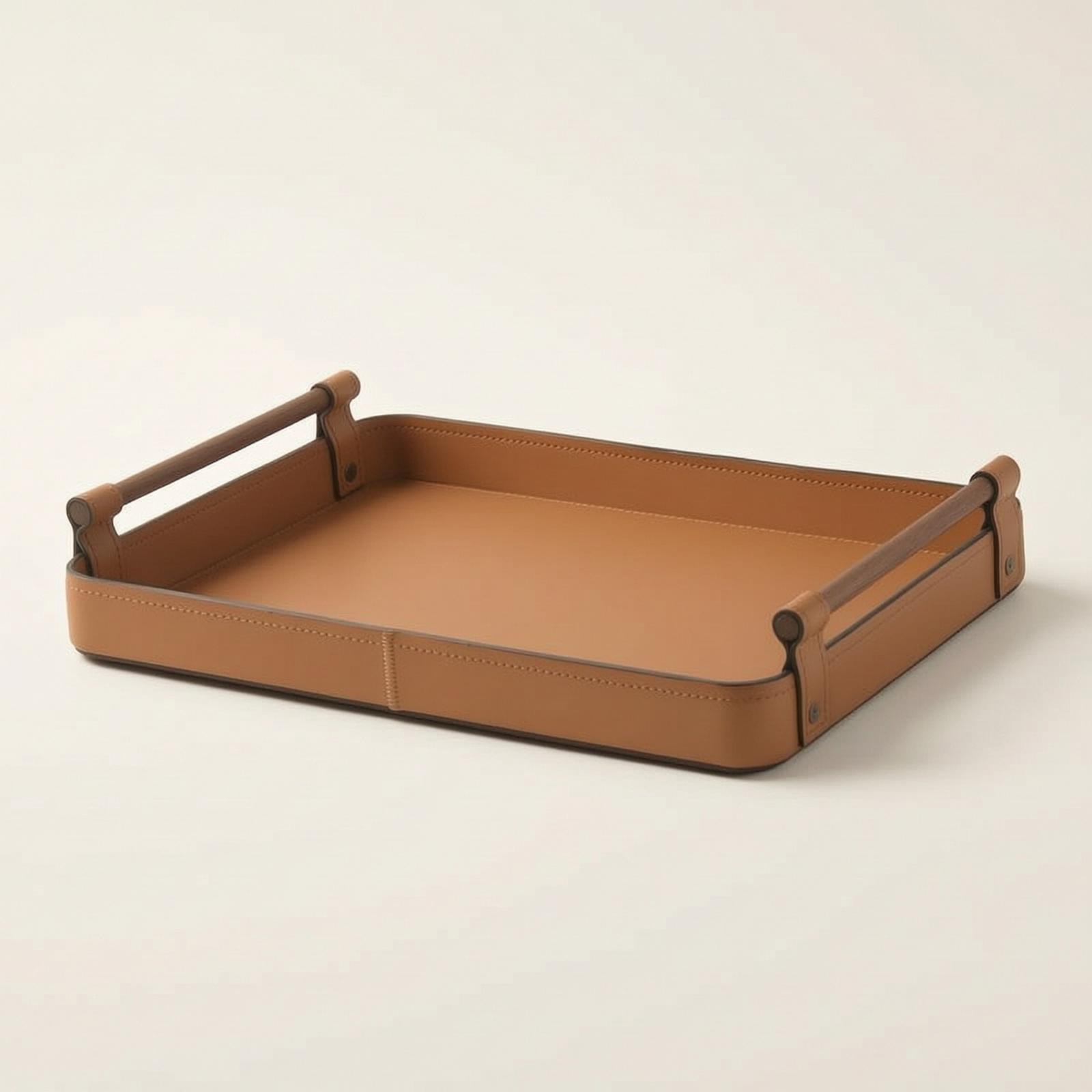 Storage Tray with Handles Leat - Valet Tray Nightstand Organizer Leather 评论和价格