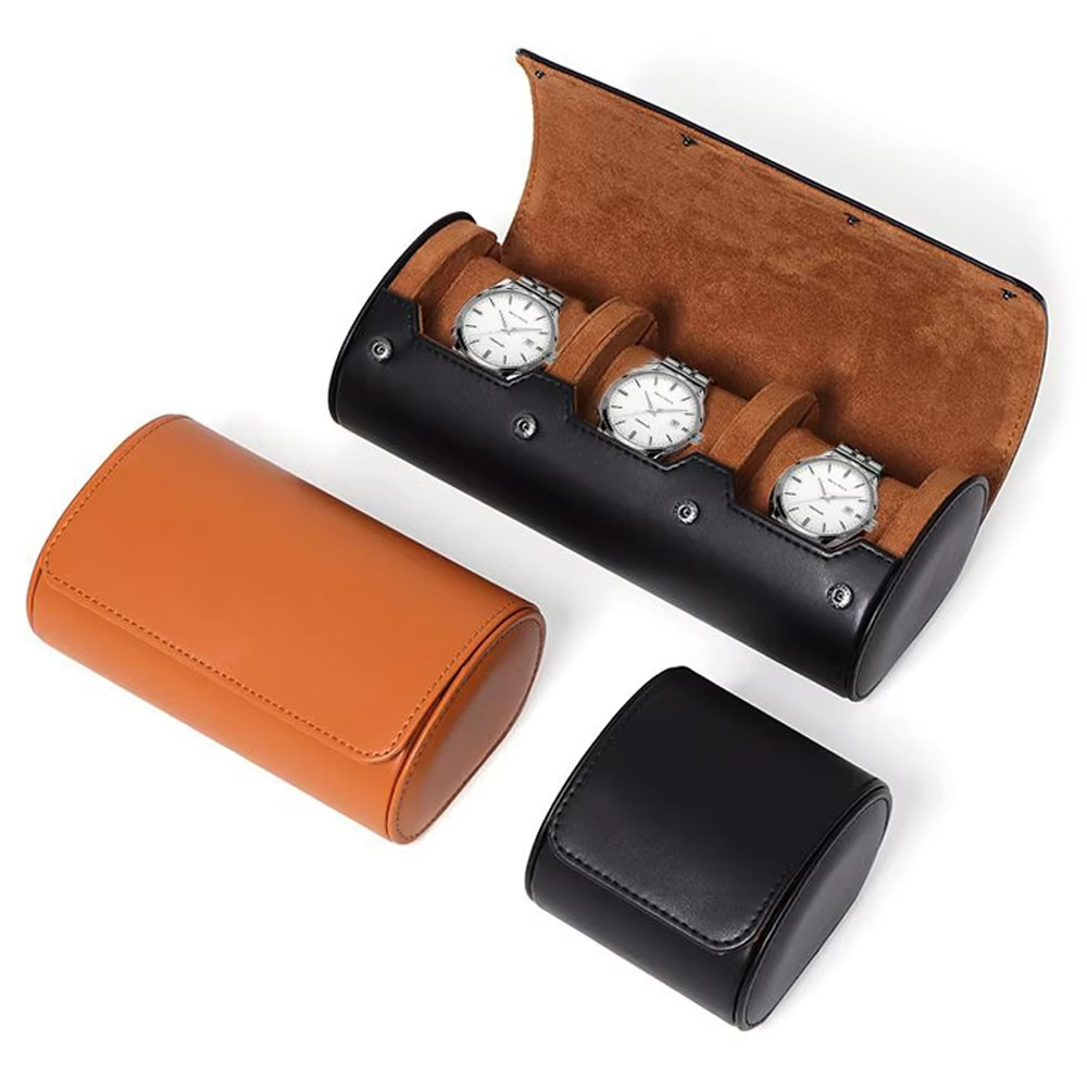 Watch Roll Travel Case Watch B - Watch Travel Roll Case 3 Slots Leather 评论和价格