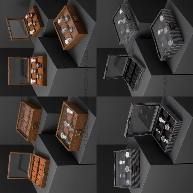 20230  Carbon fiber grain wood - Watch Display Storage Box Carbon Fiber 评论和价格