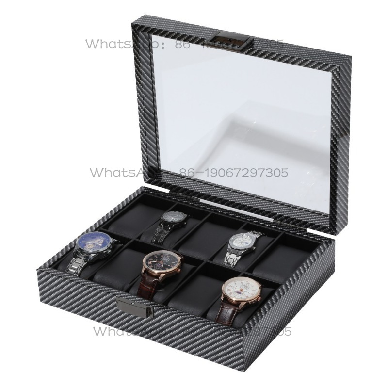 20230  Carbon fiber grain wood - Watch Display Storage Box Carbon Fiber 评论和价格