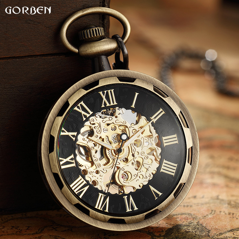 Vintage Watch Necklace Steampu - Pocket Watch Mechanical Skeleton Vintage 评论和价格