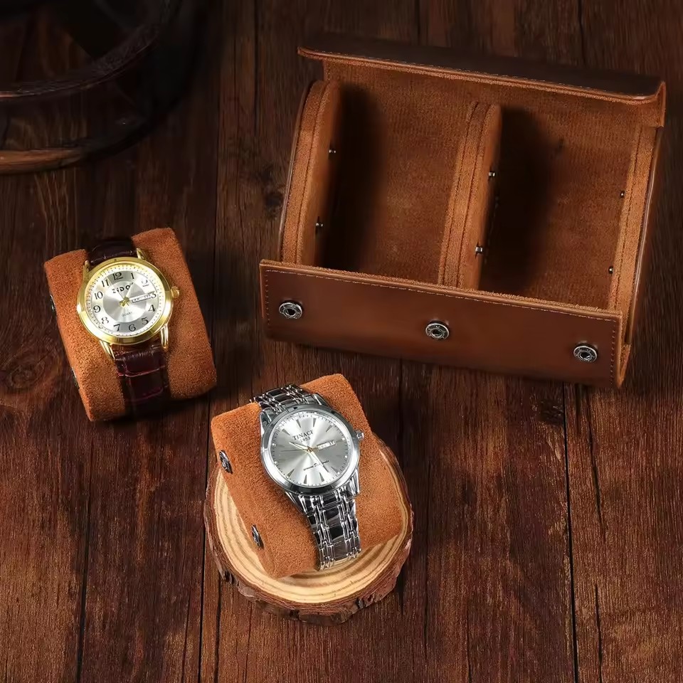 Watch Roll Travel Case-1/2/3 S - Watch Travel Roll Case 3 Slots Leather 评论和价格