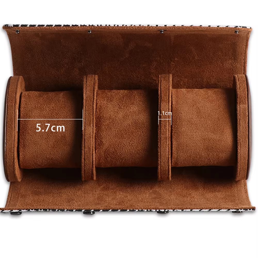 Watch Roll Travel Case-1/2/3 S - Watch Travel Roll Case 3 Slots Leather 评论和价格