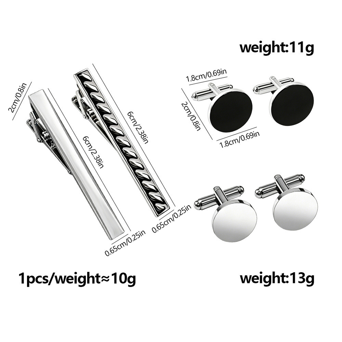 3 Sets Stainless Steel Round C - Tie Clip Bar Set Stainless Steel 评论和价格