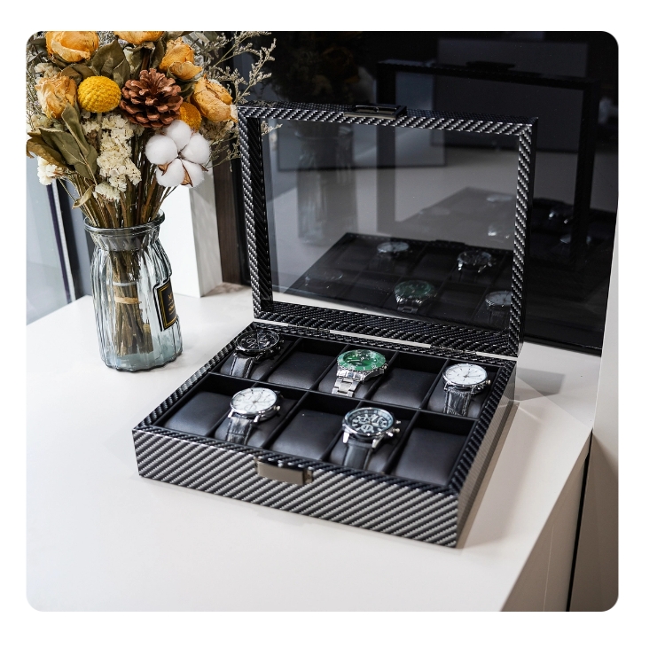 Virtorix Carbon Fiber Texture1 - Watch Display Storage Box Carbon Fiber 评论和价格