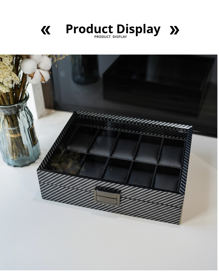 Virtorix Carbon Fiber Texture1 - Watch Display Storage Box Carbon Fiber 评论和价格
