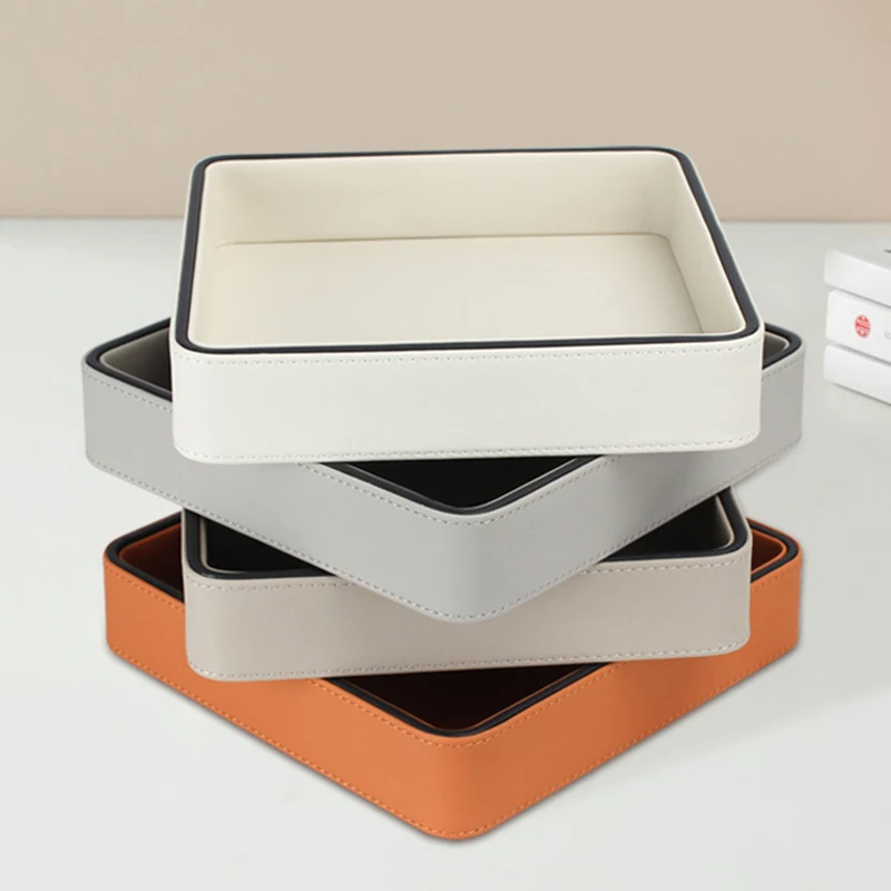 PU Leather Valet Tray Desktop  - Valet Tray Nightstand Organizer Leather 评论和价格