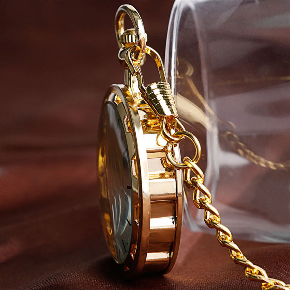 Transparent Open Face Hollow S - Pocket Watch Mechanical Skeleton Vintage 评论和价格