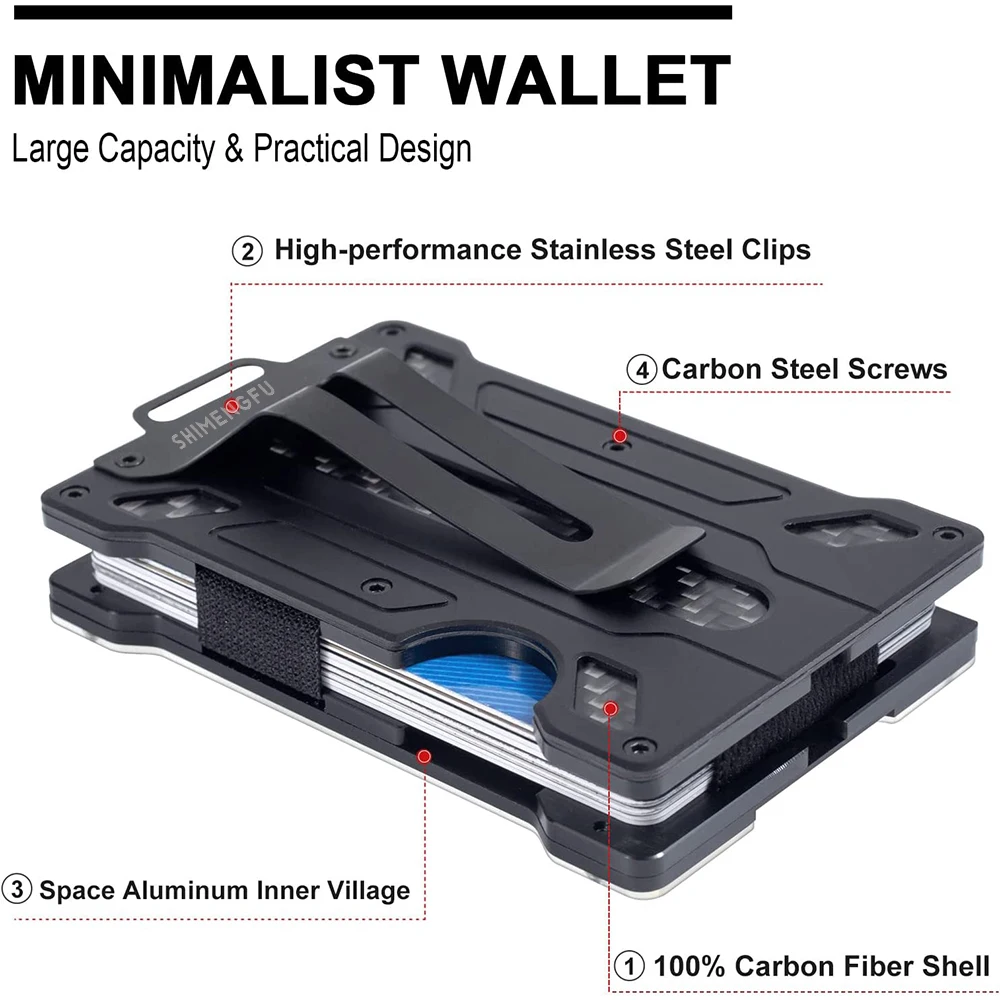 Men's Carbon Fiber Wallet RFID - Money Clip Minimalist Rfid Blocking 评论和价格