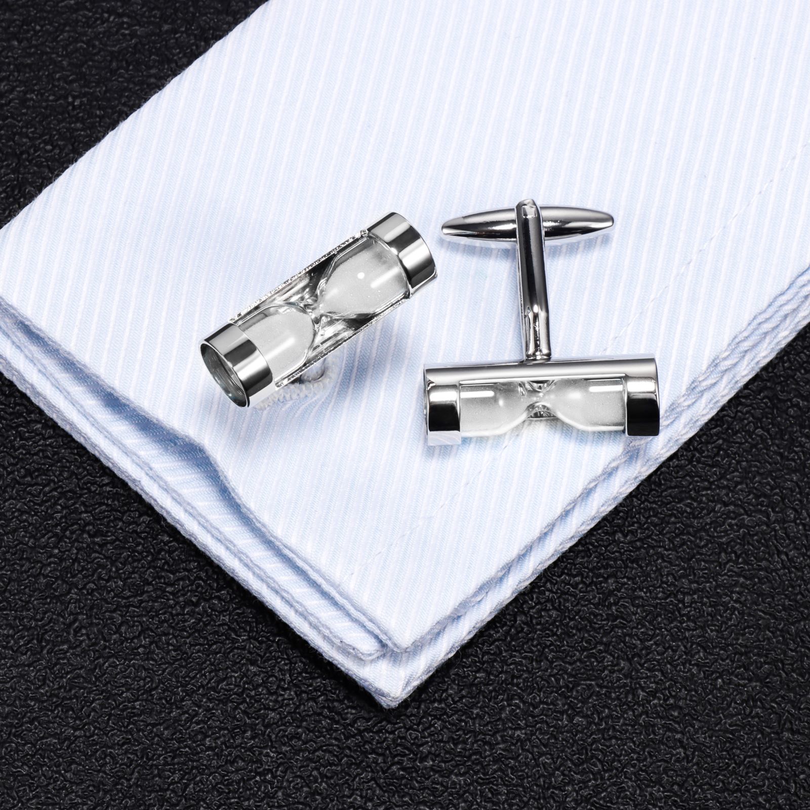 Hawson Men's Hourglass Cufflin - Cufflinks Men Stainless Steel Luxury 评论和价格